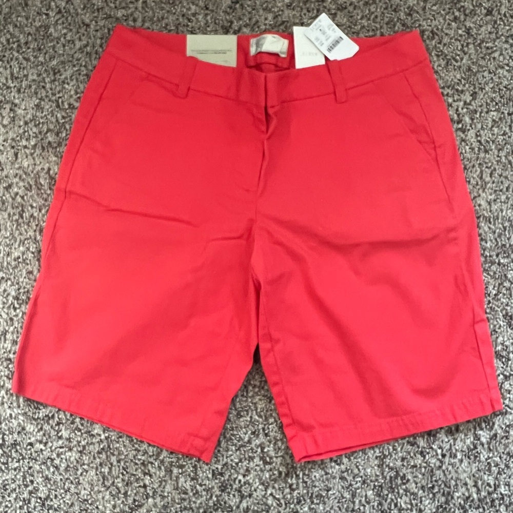 BNWT, J.Crew Factory Women’s Bermuda shorts, Bright Orange color, Size 6
